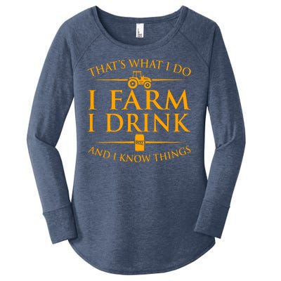 That's What I Do I Farm I Drink And I Know Things Women's Perfect Tri Tunic Long Sleeve Shirt