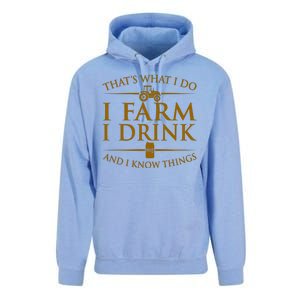 That's What I Do I Farm I Drink And I Know Things Unisex Surf Hoodie