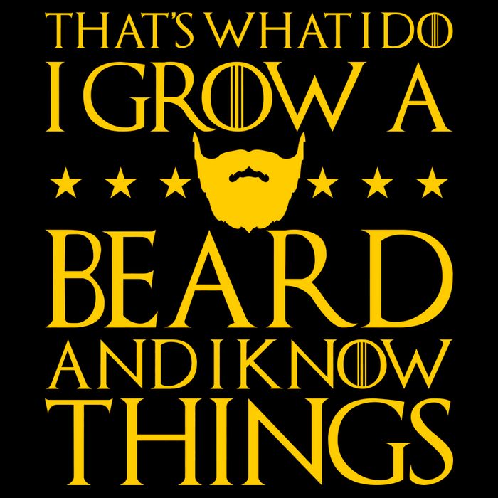 Thats What I Do I Grow A Beard and I Know Things Drawstring Bag