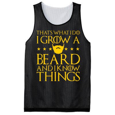 Thats What I Do I Grow A Beard and I Know Things Mesh Reversible Basketball Jersey Tank