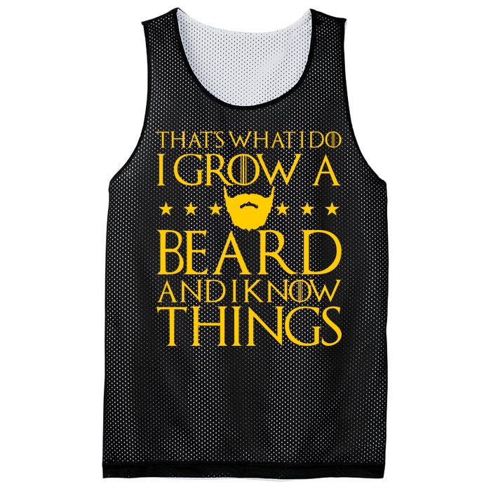 Thats What I Do I Grow A Beard and I Know Things Mesh Reversible Basketball Jersey Tank