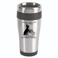That's What I Do I Pet Dogs I Play Guitars And I Know Things 16oz Travel Tumbler