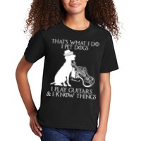 That's What I Do I Pet Dogs I Play Guitars And I Know Things Kids T-Shirt