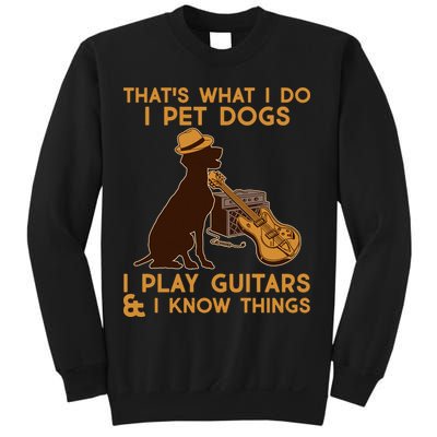 That's What I Do I Pet Dogs I Play Guitars and I Know Things Music  Sweatshirt