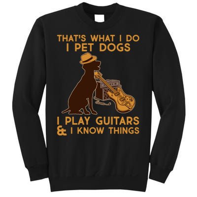 That's What I Do I Pet Dogs I Play Guitars and I Know Things Music  Sweatshirt