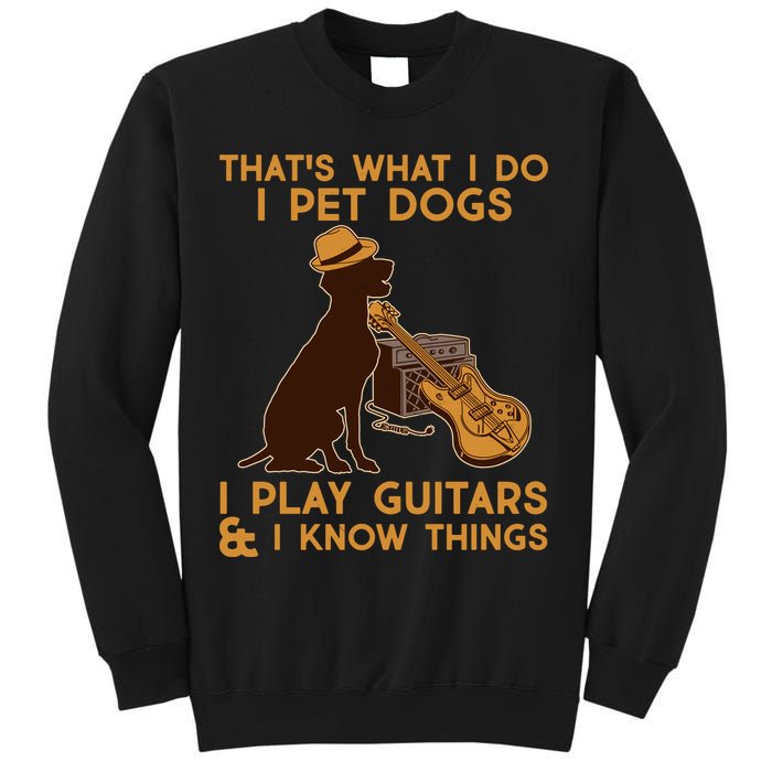 That's What I Do I Pet Dogs I Play Guitars and I Know Things Music  Sweatshirt