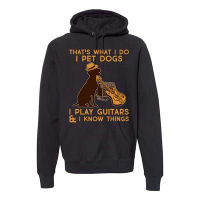 That's What I Do I Pet Dogs I Play Guitars and I Know Things Music  Premium Hoodie