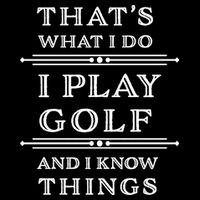That's What I Do I Play Gold And I Know Things Drawstring Bag