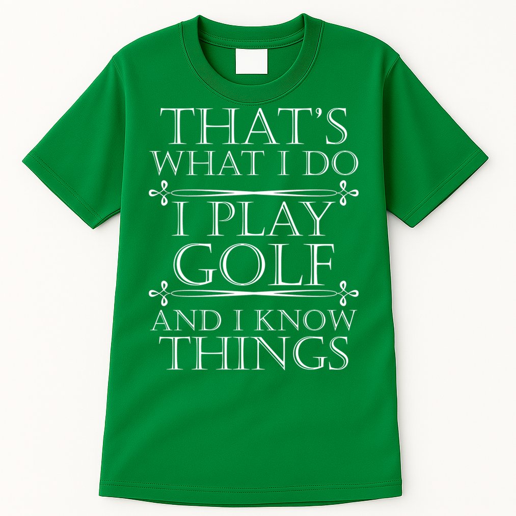 That's What I Do I Play Golf And I Know Things Tall T-Shirt