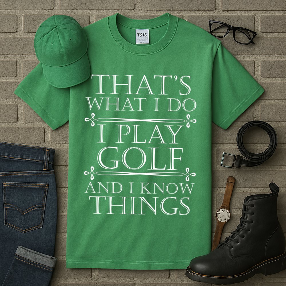 That's What I Do I Play Golf And I Know Things Tall T-Shirt