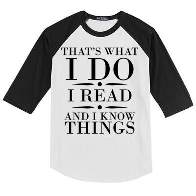 That's What I Do I Read And I Know Things Kids Colorblock Raglan Jersey