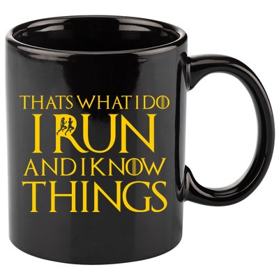 That's What I Do I Run and I Know Things Funny Running 11oz C Handle Ceramic Mug