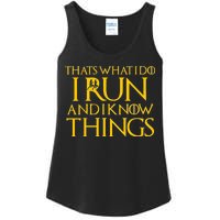 That's What I Do I Run and I Know Things Funny Running Ladies Essential Tank