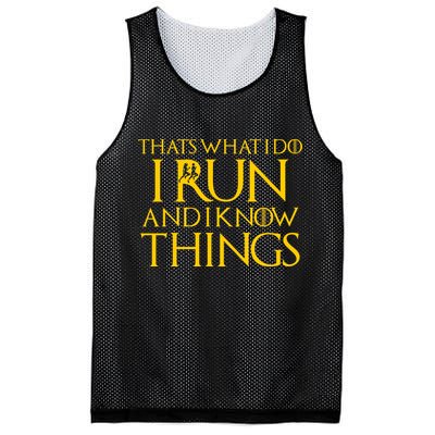 That's What I Do I Run and I Know Things Funny Running Mesh Reversible Basketball Jersey Tank