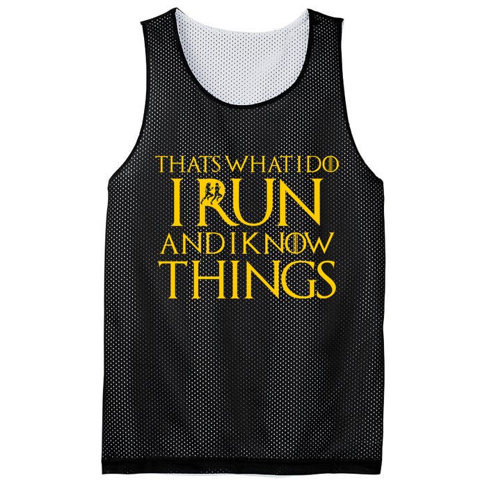 That's What I Do I Run and I Know Things Funny Running Mesh Reversible Basketball Jersey Tank
