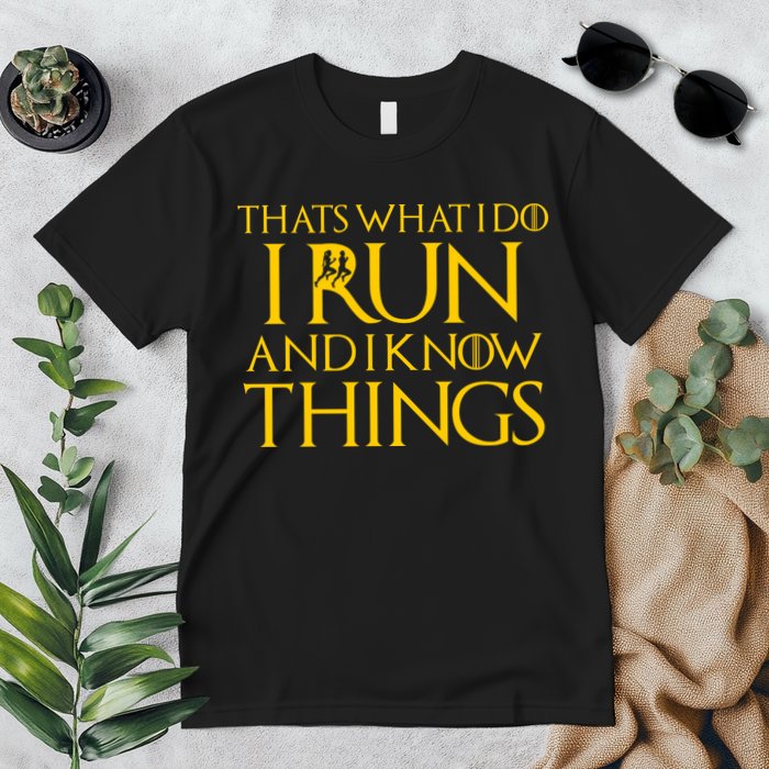 That's What I Do I Run and I Know Things Funny Running Premium T-Shirt