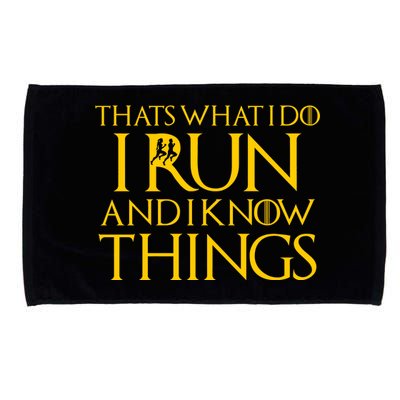 That's What I Do I Run and I Know Things Funny Running Microfiber Hand Towel