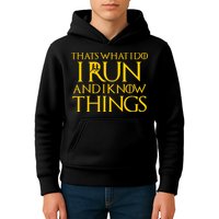 That's What I Do I Run and I Know Things Funny Running Kids Hoodie