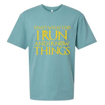 That's What I Do I Run and I Know Things Funny Running Sueded Cloud Jersey T-Shirt