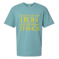 That's What I Do I Run and I Know Things Funny Running Sueded Cloud Jersey T-Shirt