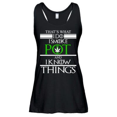 That's What I Do I Smoke Pot And Know Things Ladies Essential Flowy Tank