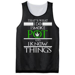 That's What I Do I Smoke Pot And Know Things Mesh Reversible Basketball Jersey Tank