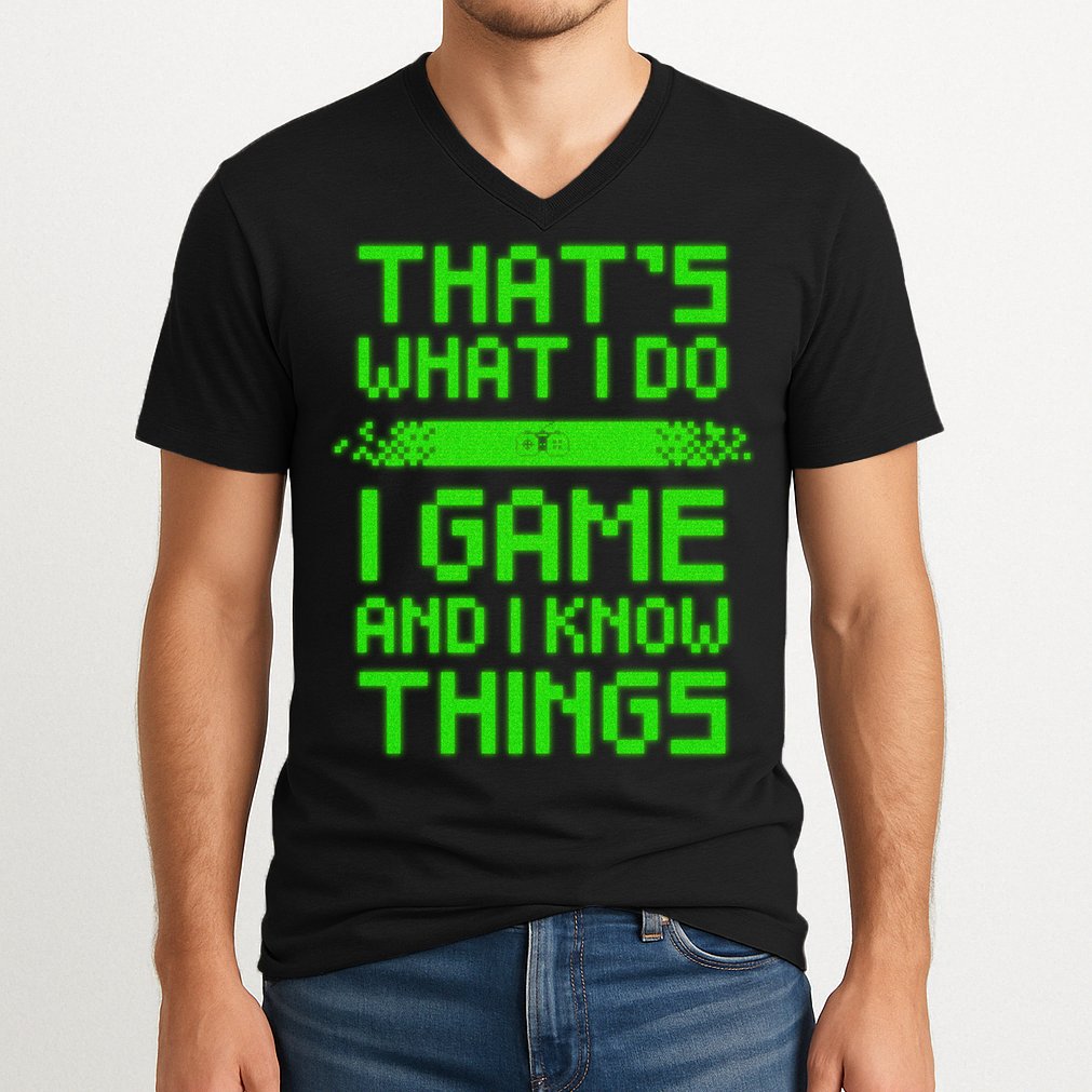 That's What I Do Play Games And I Know Things V-Neck T-Shirt