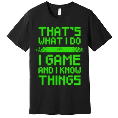 That's What I Do Play Games And I Know Things Premium T-Shirt