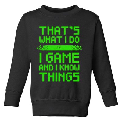 That's What I Do Play Games And I Know Things Toddler Sweatshirt