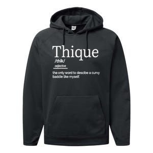 Thique Healthy Body Proud Thick Woman Performance Fleece Hoodie