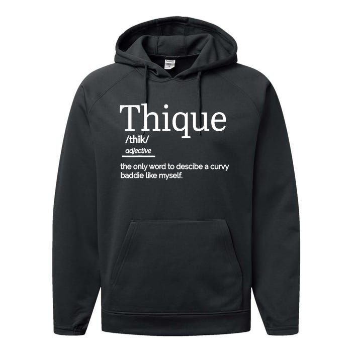 Thique Healthy Body Proud Thick Woman Performance Fleece Hoodie