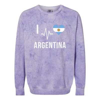 The Heart Beat Of Argentina | I Love Argentina Flag Argentina Colorblast Crewneck Sweatshirt