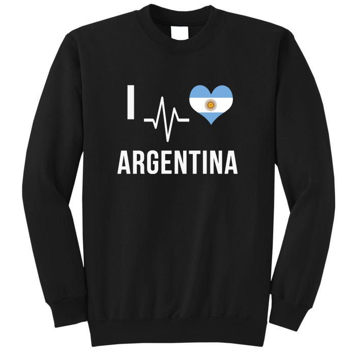 The Heart Beat Of Argentina | I Love Argentina Flag Argentina Tall Sweatshirt