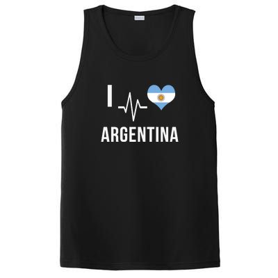 The Heart Beat Of Argentina | I Love Argentina Flag Argentina PosiCharge Competitor Tank