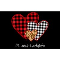 Three Hearts Buffalo Plaid Lunch Lady Valentine's Day Bumper Sticker