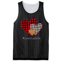 Three Hearts Buffalo Plaid Lunch Lady Valentine's Day Mesh Reversible Basketball Jersey Tank