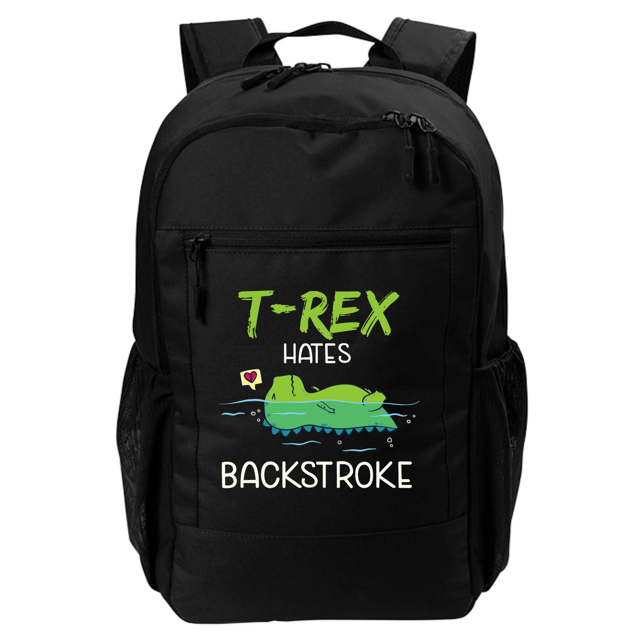 Trex Hates Backstroke Funny Swimming Dinosaur Gift Backpack