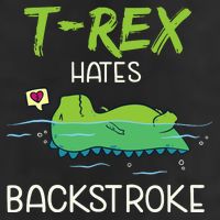 Trex Hates Backstroke Funny Swimming Dinosaur Gift Adult Drive Performance Visor
