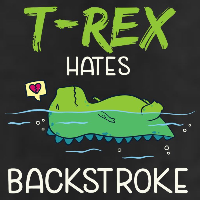 Trex Hates Backstroke Funny Swimming Dinosaur Gift Adult Drive Performance Visor