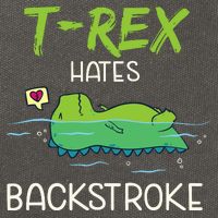 Trex Hates Backstroke Funny Swimming Dinosaur Gift Cotton Canvas Backpack