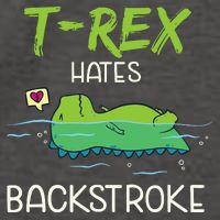 Trex Hates Backstroke Funny Swimming Dinosaur Gift Vector Backpack