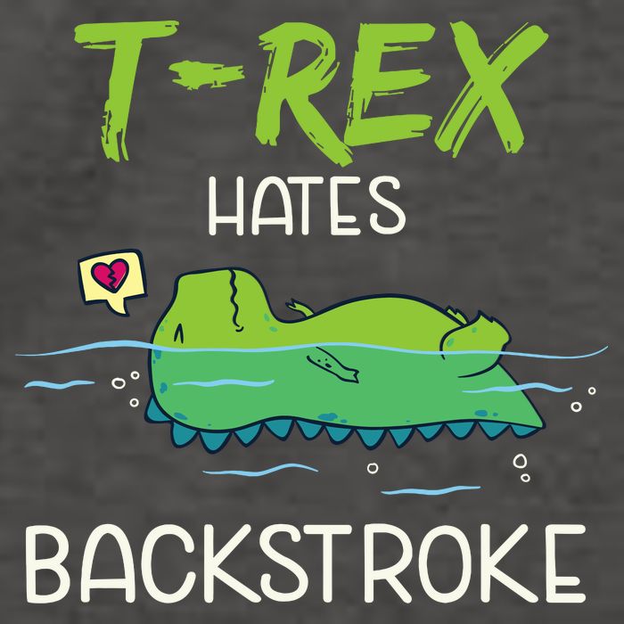 Trex Hates Backstroke Funny Swimming Dinosaur Gift Vector Backpack