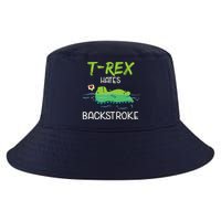 Trex Hates Backstroke Funny Swimming Dinosaur Gift Cool Comfort Performance Bucket Hat