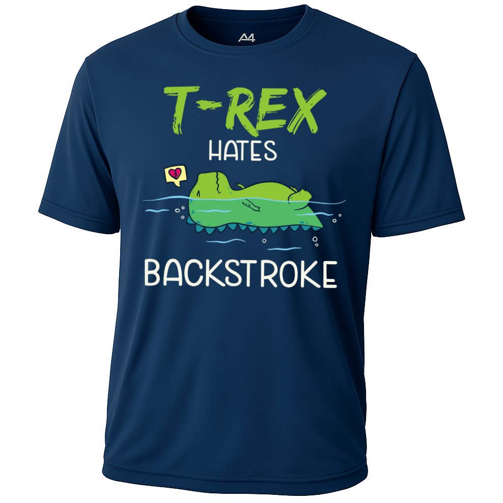 Trex Hates Backstroke Funny Swimming Dinosaur Gift Performance Shirt