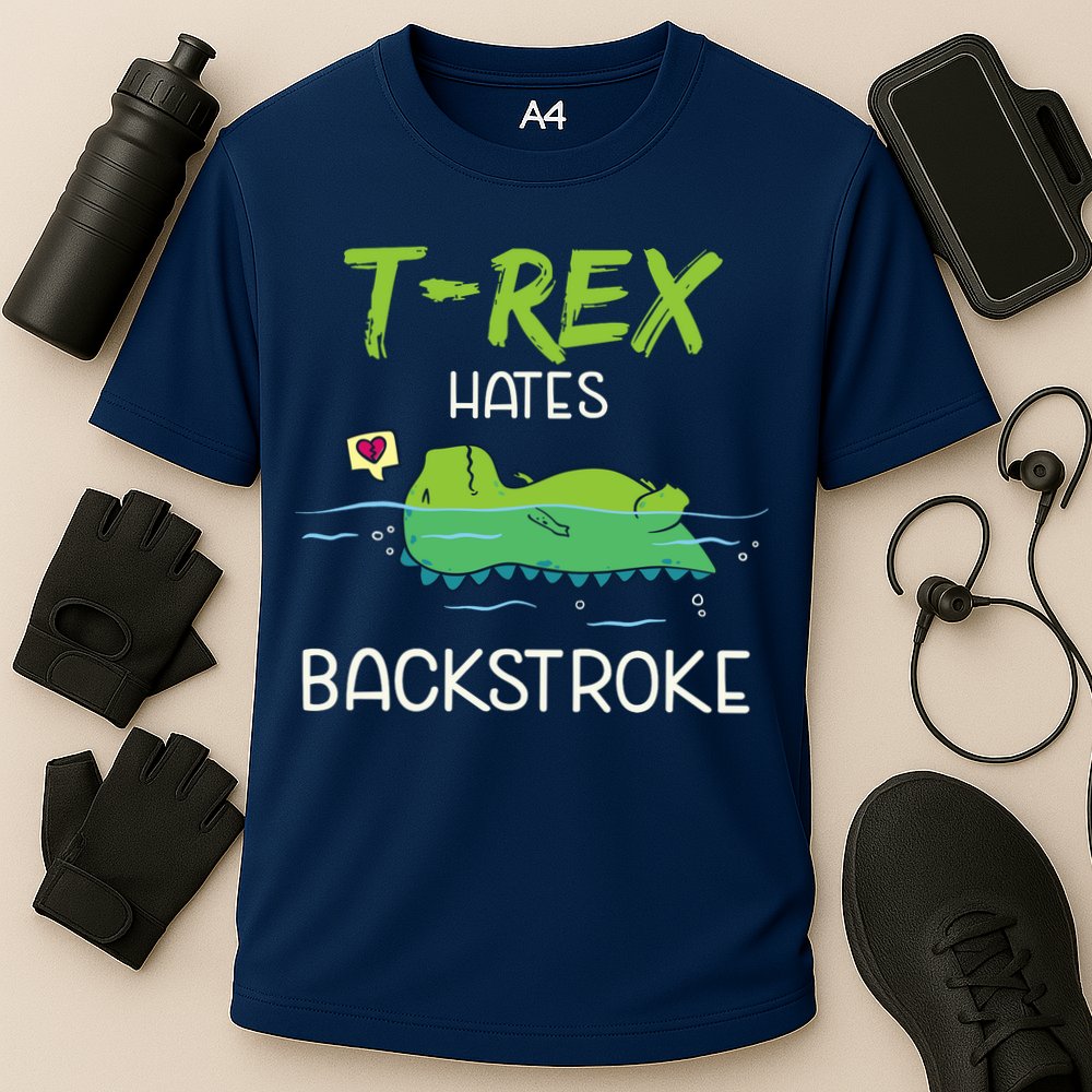Trex Hates Backstroke Funny Swimming Dinosaur Gift Performance Shirt