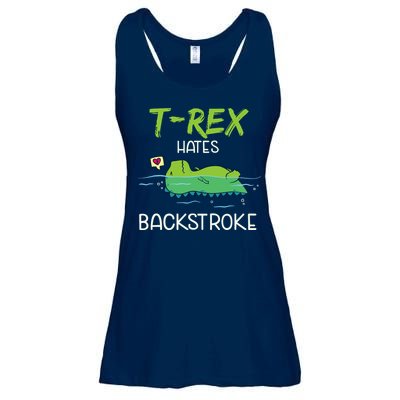Trex Hates Backstroke Funny Swimming Dinosaur Gift Ladies Essential Flowy Tank