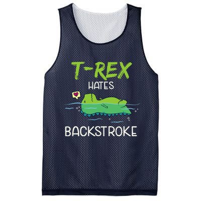 Trex Hates Backstroke Funny Swimming Dinosaur Gift Mesh Reversible Basketball Jersey Tank
