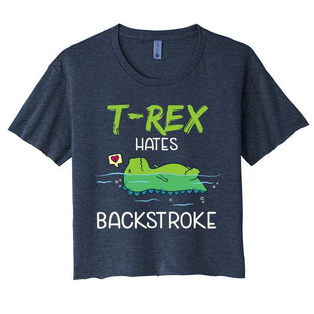 Trex Hates Backstroke Funny Swimming Dinosaur Gift Crop Top