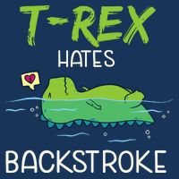 Trex Hates Backstroke Funny Swimming Dinosaur Gift Women's Crop Top Tee
