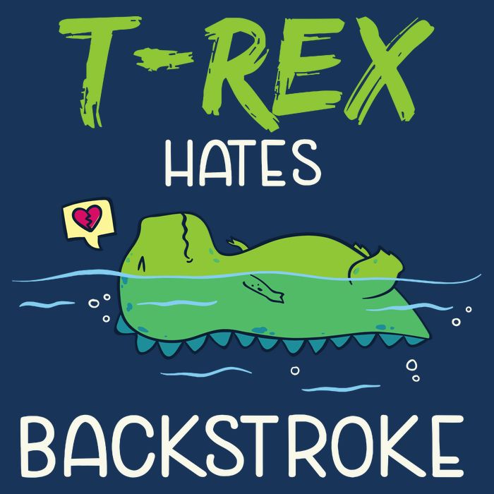 Trex Hates Backstroke Funny Swimming Dinosaur Gift Women's Crop Top Tee